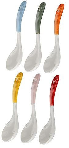 GLEAVI 6piezas Cucharas Soperas De Cerámica Cucharas Portátiles Para Gachas De Avena Vajilla De Cerámica Hogar Pequeñas Reutilizables Para Cocina