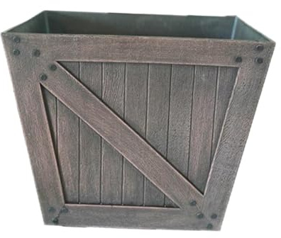 TAIZhiChen Vaso da Fiori Quadrato in Resina, portafiori per Bar, Arredamento per la casa, Balcone, Esterno, Marrone Scuro