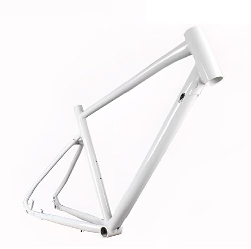QUYCOIU 700c Rennradrahmen 47/52 cm Aluminiumlegierung Scheibenbremsrahmen Halb Interne Verlegung Für Offroad-/Gravel-/Rennradrahmen Gewicht 1870G(White,52cm)
