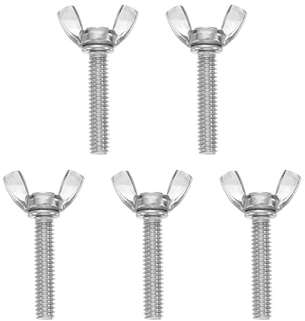 QUARKZMAN 5Stk 1/4-20 x 1-1/4 Flügel Schmetterlingsschrauben 304 Edelstahl Maschinenbefestigung Daumenschrauben Für Elektronikgeräte Silberfarben