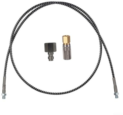 M10x1 de alta presión, manguera de aire de 63 mpa 100 cm de acero inoxidable resistente, para compresor de aire y bomba de mano, manguera de aire de alta presión de 1 m
