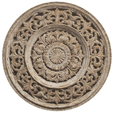 Magnetische Kühlschrankmagnete aus Holz, Vintage-Stil, geschnitzt, Mandala, Blumenmuster, rund, für Küche, langlebig, mit anhaltendem Magnetismus
