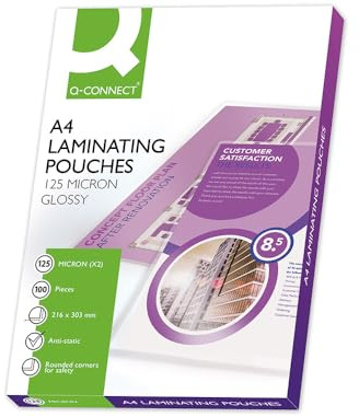 Q-Connect KF04116 Laminiertaschen A4 125 Mikron 100 Stück