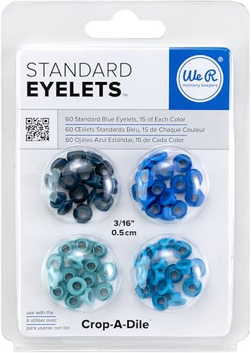 Knorr Prandell We R Memory Keepers 18676004 - Crop-A-Dile - Eyelets, 4 Farbtöne à 15 Stück, blau