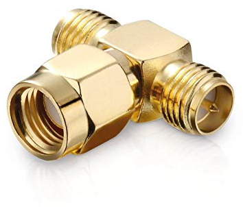 adaptare 60349 Verteiler (T-Stück) RP-SMA (kein Pin) auf 2X RP-SMA (mit Pin)