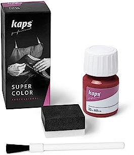 Kaps Super Color Lederfarbe für Naturleder, Synthetik und Textil, Lederfärber, 25 ml, Rot 112