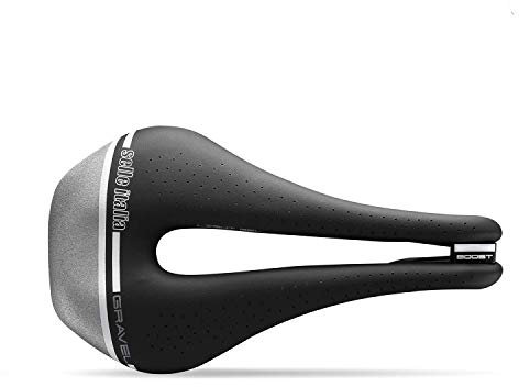 Selle Italia Novus Boost Gravel, Sella da Bicicletta Unisex Adulto, Nero/Grigio, S