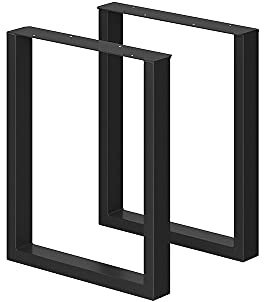 Vicco Tischbeine, Schwarz, 60 x 72 cm | Quadratisch, zur einfachen Montage an Esstischen und Arbeitsplatten