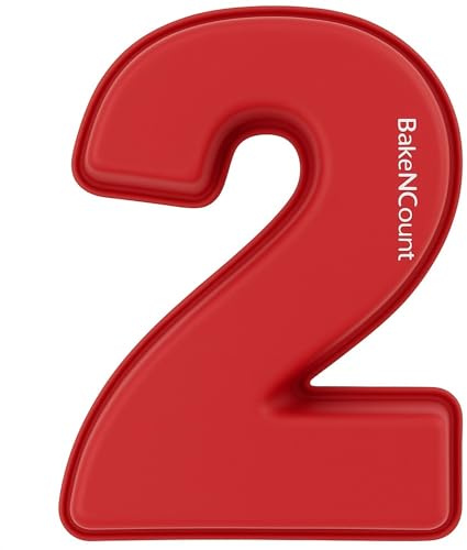 BakeNCount Silikon Zahlen Backform – Zahlenkuchen-Formen für Geburtstag & Jubiläum – BPA-frei, backofenfest, spülmaschinenfest – Number Cake (Zahl 2)
