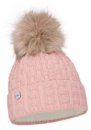 ELIMELI Damen Winter Mütze warme Strickmütze Wintermütze mit Bommel Slouch Strick Beanie Damen für Winter Bommelmütze Hergestellt in EU Farbenauswahl 16517