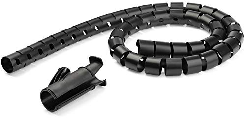 StarTech.com Gaine spirale range-câble en noir - 2,5 m - Diamètre de 45 mm - Avec outil pour insérer les câbles (CMSCOILED4)