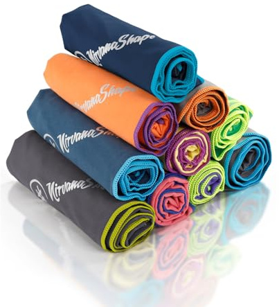 NirvanaShape Asciugamano Microfibra | 14 colori | 8 taglie | Asciugatura Rapida, Leggero, Assorbente | Asciugamano da Viaggio/Asciugamano da Bagno | Ideale per Viaggi, Spiaggia, Yoga, Sauna