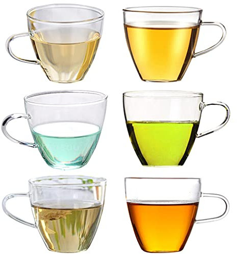 Lot de 6 tasses en verre de 150 ml.