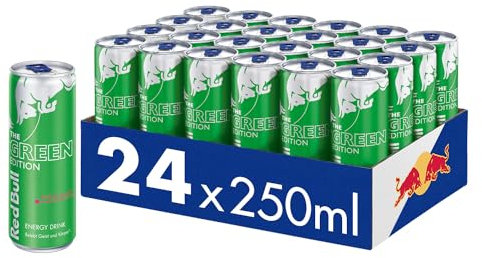 Red Bull Energy Drink Green Edition - 24er Palette Dosen - Getränke mit Kaktusfrucht-Geschmack, EINWEG (24 x 250 ml)