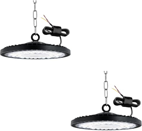 2 Pack UFO LED 300W, 30000LM 6000K Blanco Frío UFO Lámpara de Alta Bahía | Foco LED IP65 Impermeable, IluminacióN De AlmacéN, Lampara Industrial, High Bay Lampara Para FáBrica,Taller,Garaje