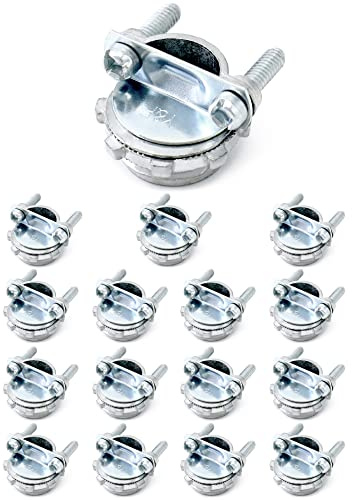QWORK Cable Connector, 16 Pieces 1/2 Clamp Type Cable Connectors, Steel Connector for Metallic Conduit Protect Cables