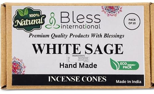 Bless-International - Conos de incienso 100% natural, hechos a mano, orgánicos, sin químicos, para purificación, relajación, positividad, yoga, meditación, los mejores aromas (10 unidades)
