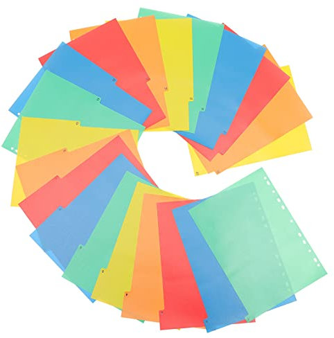 Operitacx 20blätter Nachfüllpapier Für Ordner Trennblätter Aus Strapazierfähigem Papier Schulpapier Register Für Akten Farbige Karteikarten Lose Für Notizbücher