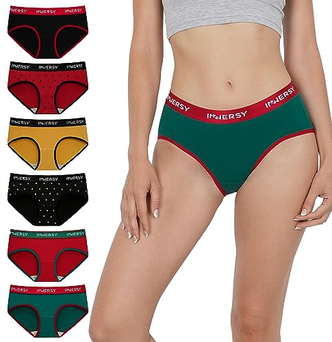 INNERSY Unterhosen Damen Baumwolle Slip Bequem Unterwäsche Frauen 6er Pack | Mittlere Taille Slips Sportlich, 100% Baumwoll Schritt, Weiche Hipster Panties, Atmungsaktive Schlüpfer, Stretch Damenslips