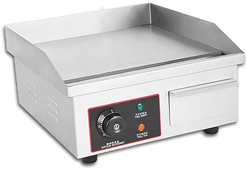 RUYICZB Catering Plancha Cocina Industrial INOX Hostelería, Placa De Parrilla De Hierro Fundido Lisa Plancha Eléctrica Profesional para Bar Camping Restaurante Termostato 50 A 300 °C
