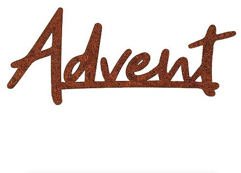 Deko Kind - Rostiger Advent Schriftzug - 13x5,5cm - Premium Edelrost Qualität - Wetterbeständig - Rost Kranzstecker - Metall - Weihnachtsdeko - Rost Deko - Adventdeko - Adventkranz