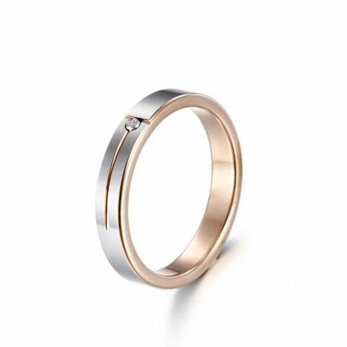 YAHOYA Anillo de carburo de tungsteno de 4 mm en Forma de T CZ Anillo de circón para Mujeres y Hombres Pareja Joyería de Boda