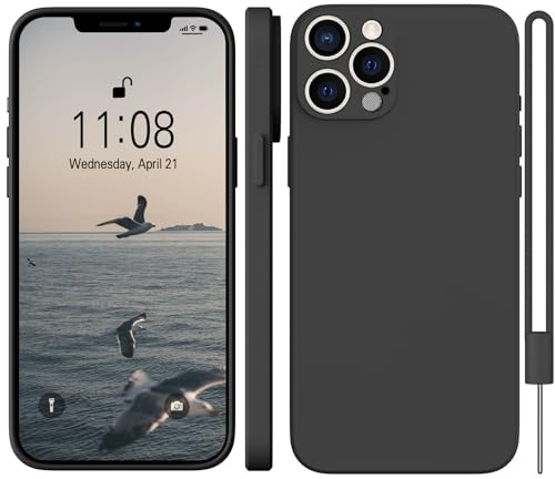 WXX für iPhone 12 Pro Max Hülle Silikon Case 6.7'' Matte Schwarz | Handyhülle für iPhone 12 Pro Max Dünn Slim mit Microfiber,Kratzfeste Rundumschutz Case Hülle für iPhone 12 Pro Max