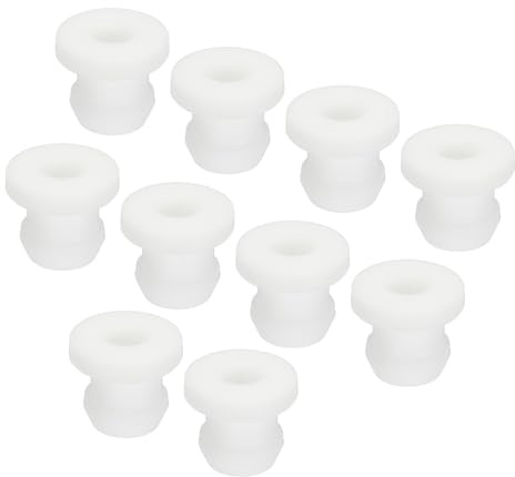 QUARKZMAN 30uds Presión Goma Ojal Tapón Montaje Diámetro 6,5mm ID 4mm Sello Anti-rayones para Eléctrico Caja Cable Tubo Blanco