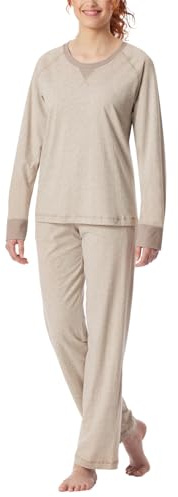Schiesser Damen Schlafanzug Set lang weiche Baumwolle - Nightwear