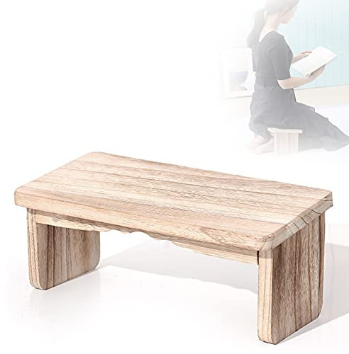 Samnuerly Ergonomische Yoga-Bank aus Bambus, umweltfreundliche Meditationsbank mit klappbaren Beinen, kniende Meditationsbank für Tiefe Meditation