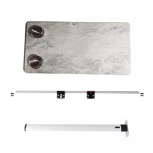JCSRYD Wandtisch Klappbar Abnehmbarer Wohnmobil-Tisch, Klappbares Bein + Tisch + Schieber-Set, mit Aluminiumlegierungs-Set, Ideal für Wohnmobile und Wohnmobile (Color : Marble A)