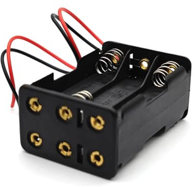 6 AAA 9V Battery Holder Case Double Side Spring Battery Holder With Wire Lead Back By Back Plastic Battery Box AAA