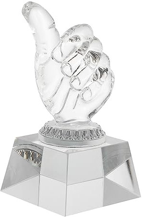 BCOATH Trophy Hand-shaped Crystal Trophy Decorative Delicate Award for Desktop for Boys and Girls Games Night and Quiz Occasions