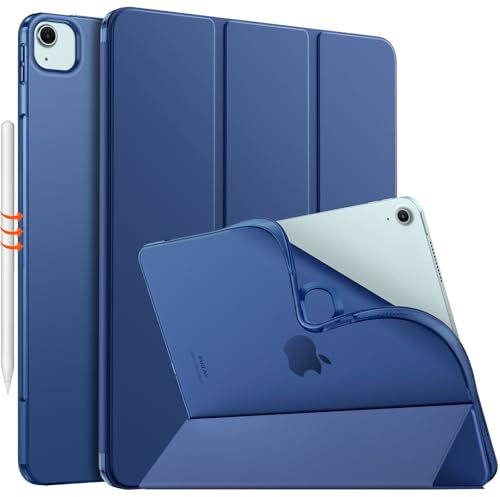 MoKo Cover per iPad Air 13 Pollici M3 2025/M2 2024, iPad Air 13 Pollici Custodia Shell Guscio Posteriore TPU Morbido, Foglio Intelligente Sottile Cover, Auto Sveglia/Sonno, Blu Marino