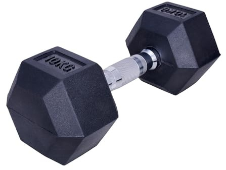ForzaFit Sechskant Kurzhantel - Hexagon Dumbbells aus Gummi und Stahl (c) 2x 10 kg)