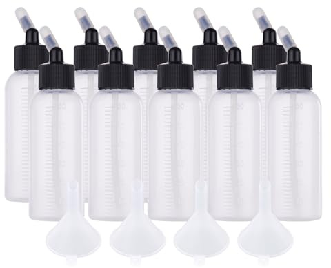 Tom Airbrush Färgflaska, Färgflaska Förvaringsflaska med 8 Mm Stålkula Design 65 Ml för Dubbelverkande Sifonmatningsluftborstar (10 st färgflaska)