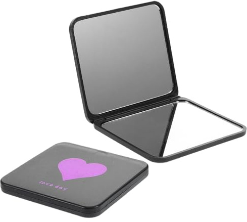 minkissy 2 Stück Mini Kosmetikspiegel Doppelseitig Klappbar Kompakter Handspiegel Reise Tragbar Mit Herz- Und Sternenmuster Für Büro Outdoor