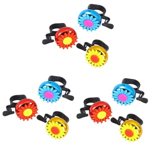Hemobllo 3 Set Allarme Campanello per Bici Trombe Ragazzi Campana Campanelli per Bici Incrociatore Corno Parà Campanello della Bicicletta Campana di Fiori Campana di Girasole 3 Pezzi*3