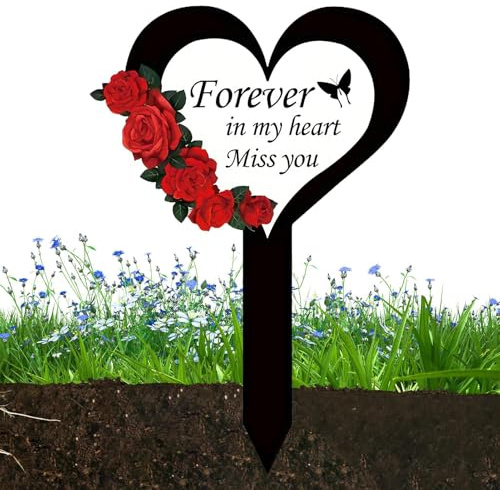 Grabschmuck - Acryl Gedenkstätte - Stick Grabschmuck Friedhofsdekoration Geschenk in der liebevollen Erinnerung an Ihren verstorbenen Liebsten, Outdoor Garten Trauerstecker Grabschmuck