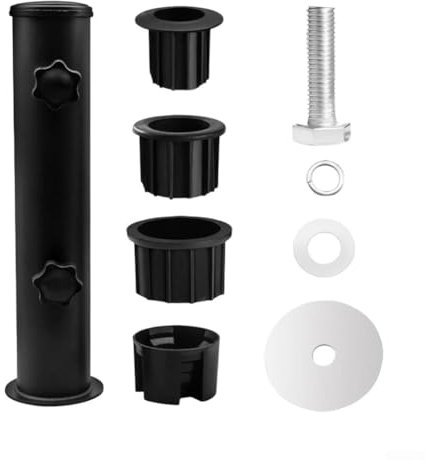 FACULX Kit de montage de support de parasol en métal, support de rechange pour mât de parapluie, support de tube robuste, accessoires de jardin pour terrasse, balcon, jardin