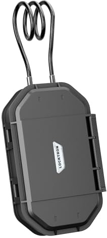 Coffre-fort portable à code Locktron – Boîte de sécurité IP68 étanche avec câble en acier amovible – Pour clés, téléphone, passeport, bijoux, argent – Maison, voiture, plage, bureau, voyage