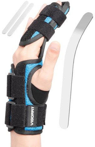 Stecca Per Dita a Scatto, Fratture e Distorsioni - Doppio Sostegno per Indice, Medio, Anulare, Taglie Unisex, Mano Sinistra, M