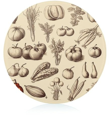 Glas-Schneidebrett mit rutschfesten Füßen, runde Schneidebretter für Küche, hitzebeständig, kleine Schneidebretter für Obst, Käse, Gemüse, Brot, 20,3 x 20,3 cm