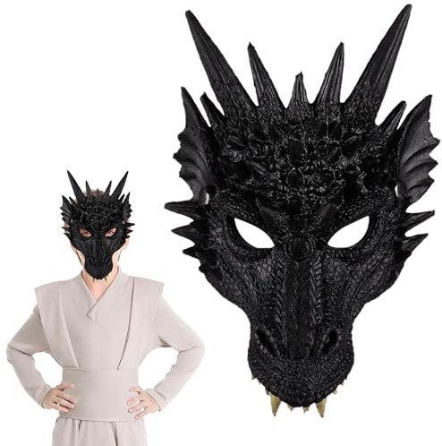 Taechalingo Drache,Maske Drache Erwachsene,Halloween Dragon Set,Dinosaurier Cosplay Set für Halloween Party Karneval