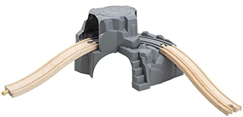 KiBcsLic Kinder Holzeisenbahn Tunnel Set mit Berglandschaft, Tunnel und Track