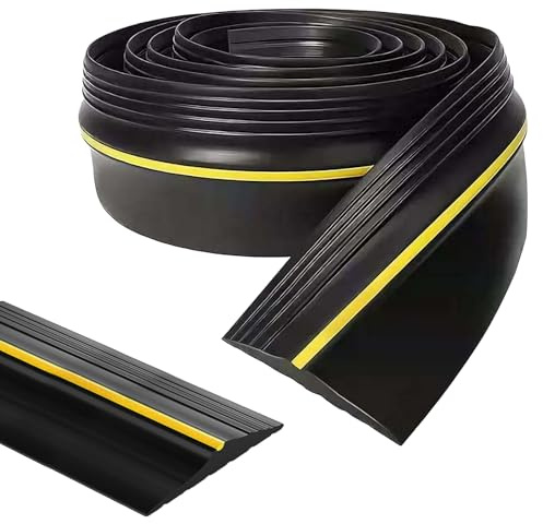 Xerteam 5M Garage Door Seal, Universal Heavy Garage Door Threshold Seal, Rubber Garage Door Draught Excluder, Threshold Strip Door Bottom Seal (Black)
