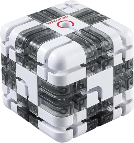 Großer Labyrinth-3D-Labyrinth-Würfel, logische Herausforderung, 3x3-Labyrinth-Puzzle-Würfel-Spielzeug zum Stressabbau und zur Entwicklung der Logik (Grau)