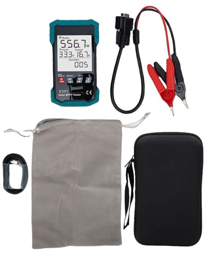 Riuulity 2000-W-Solarleistungstester, PV-Messgerät MPPT-Photovoltaik-Multimeter Zur Fehlersuche bei Leerlaufspannung, Fehlererkennung, LCD-Display mit ABS-Material