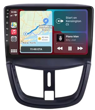Autoradio Gps Navigation 2 Din per Peugeot 206 Plus 207 2006-2012 Car RadioCar Stereo, Controllo Del Volante, Fm Controller Volante, 4 Nucleo 1G+16G