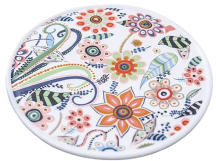 Tofficu Piatto in Ceramica Creativo per Pizza e Dessert, Piattino da Pane Funzione senza Tagli senza Bave, per Colazione e Decorazione Casa